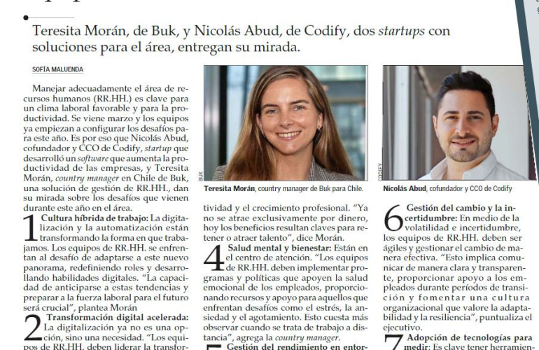 El Mercurio: Los 7 principales desafíos para los equipos de recursos humanos en 2024